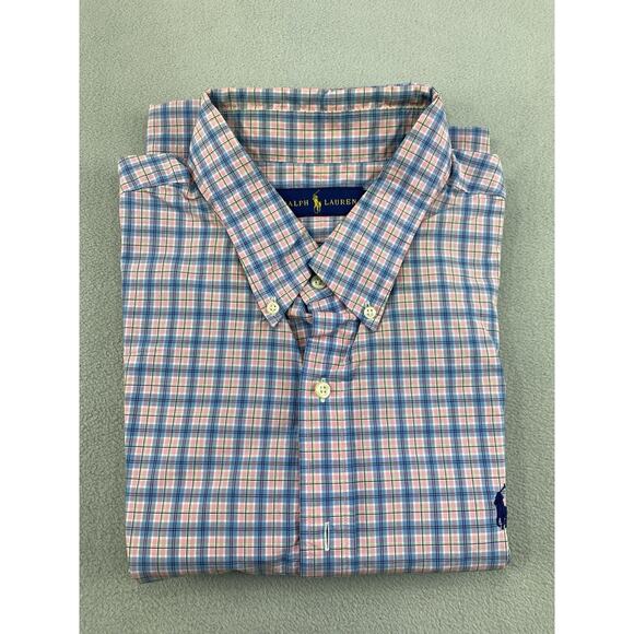 Ralph Lauren Button Down Shirts Mens XXL Blue Plaid Multi Long Sleeve “Read” - Picture 2 of 16